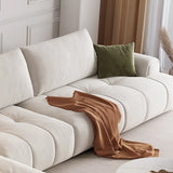 Tear Resistant L-Shaped Fabric White Large Sectional Sofa Image - 10
