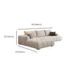 Tear Resistant L-Shaped Fabric White Large Sectional Sofa Image - 13