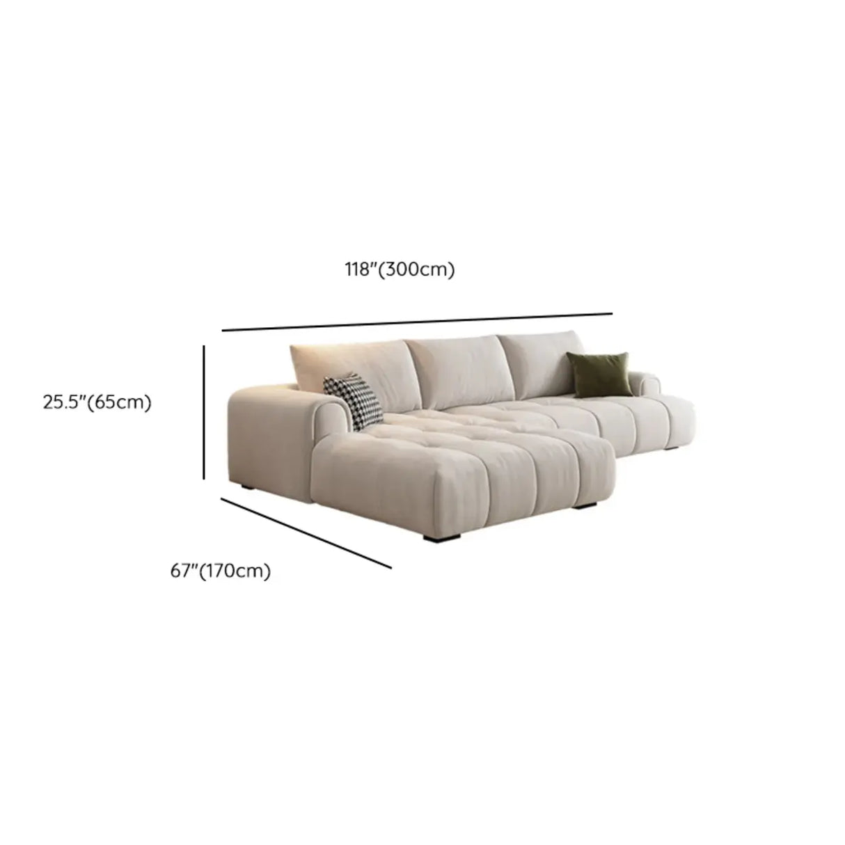 Tear Resistant L-Shaped Fabric White Large Sectional Sofa Image - 15