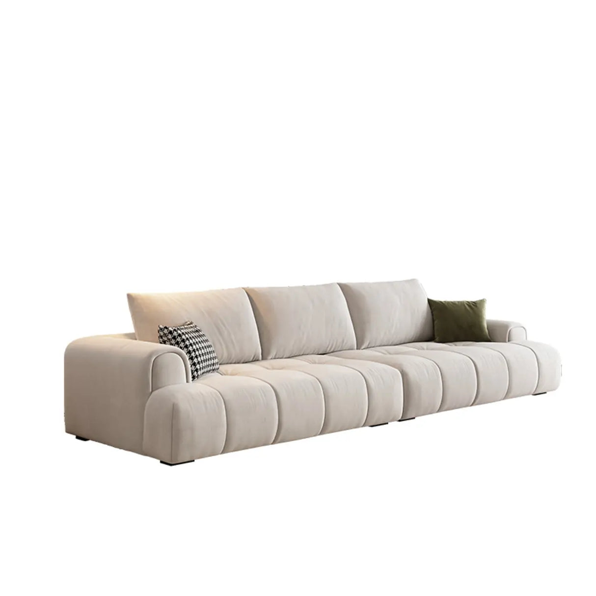 Tear Resistant L-Shaped Fabric White Large Sectional Sofa Image - 5