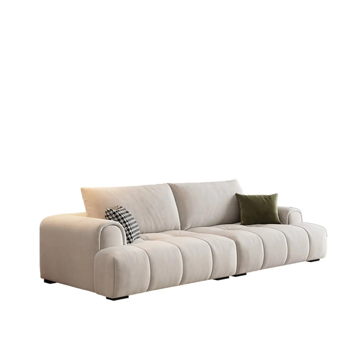Tear Resistant L-Shaped Fabric White Large Sectional Sofa Image - 7