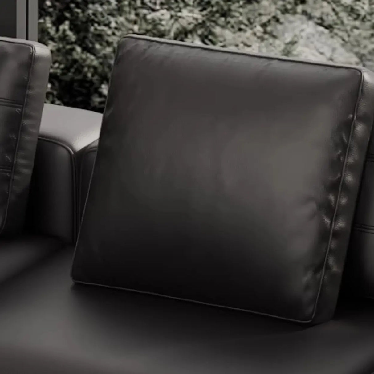 Tear Resistant U-Shape Leather Black Large Sectional Sofa Image - 12