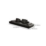 Tear Resistant U-Shape Leather Black Large Sectional Sofa #size