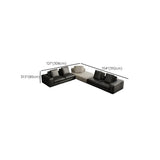Tear Resistant U-Shape Leather Black Large Sectional Sofa Image - 19