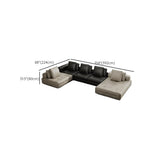 Tear Resistant U-Shape Leather Black Large Sectional Sofa Image - 20