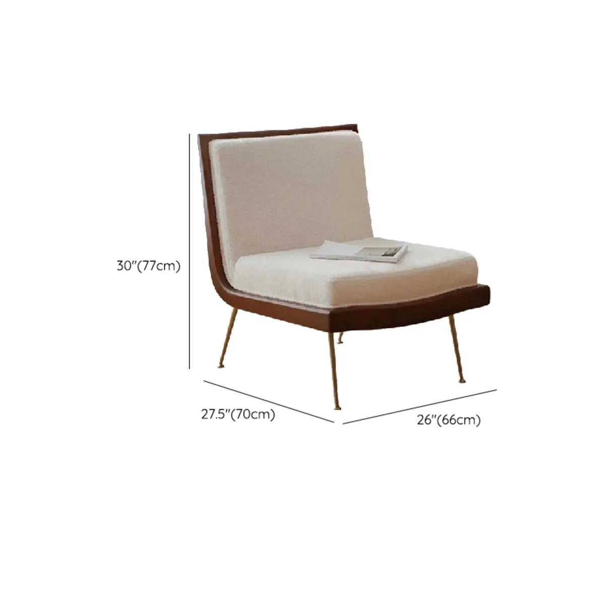 Textured Sherpa Tight Back Brass Leg Parsons Chair 