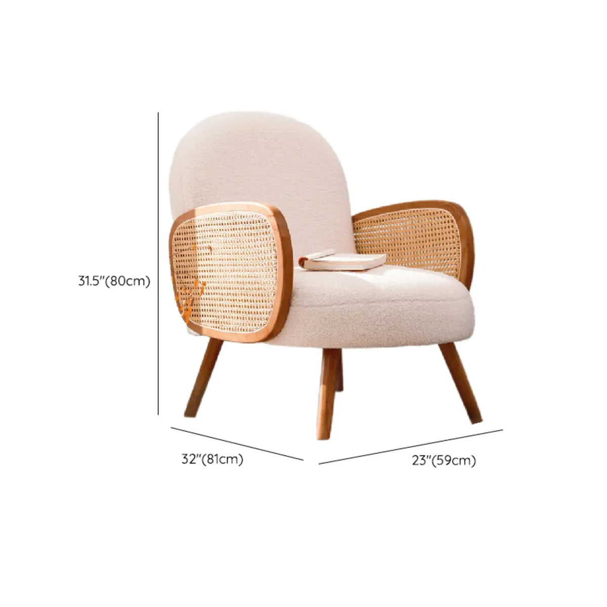 Textured Sherpa Tight Back Brass Leg Parsons Chair Image - 11