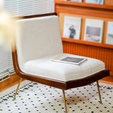 Textured Sherpa Tight Back Brass Leg Parsons Chair Image - 4