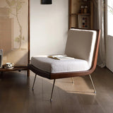 Textured Sherpa Tight Back Brass Leg Parsons Chair Image - 5