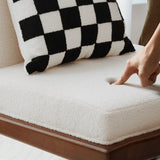Textured Sherpa Tight Back Brass Leg Parsons Chair Image - 8