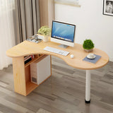 Textured White Wood Writing Desk with Exterior Shelf Image - 3