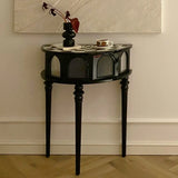 Three Leg Decorative Half Moon Black Wood Console Table Image - 3