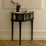 Three Leg Decorative Half Moon Black Wood Console Table Image - 3