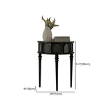 Three Leg Decorative Half Moon Black Wood Console Table #size