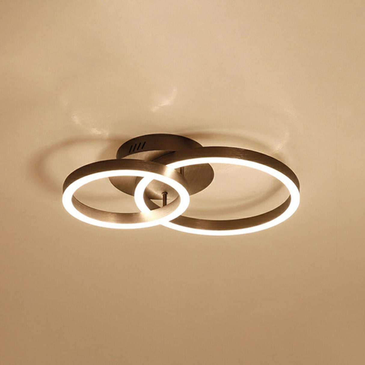 Three White Circle LED Semi-Flush Mount Ceiling Light Image - 39