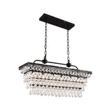 Tiered Droplets Rectangular Crystal Chandelier Light Image - 2
