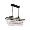 Tiered Droplets Rectangular Crystal Chandelier Light Image - 2