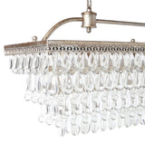 Tiered Droplets Rectangular Crystal Chandelier Light Image - 9