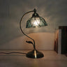 Tiffany Floral Curved Brass Table Lamp Multi-Color 1 Bulb Image - 17