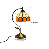 Tiffany Floral Curved Brass Table Lamp Multi-Color 1 Bulb Image - 27