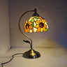 Tiffany Floral Curved Brass Table Lamp Multi-Color 1 Bulb Image - 4