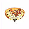 Tiffany Flower Pattern Shell Glass Flush Mount Light Image - 3