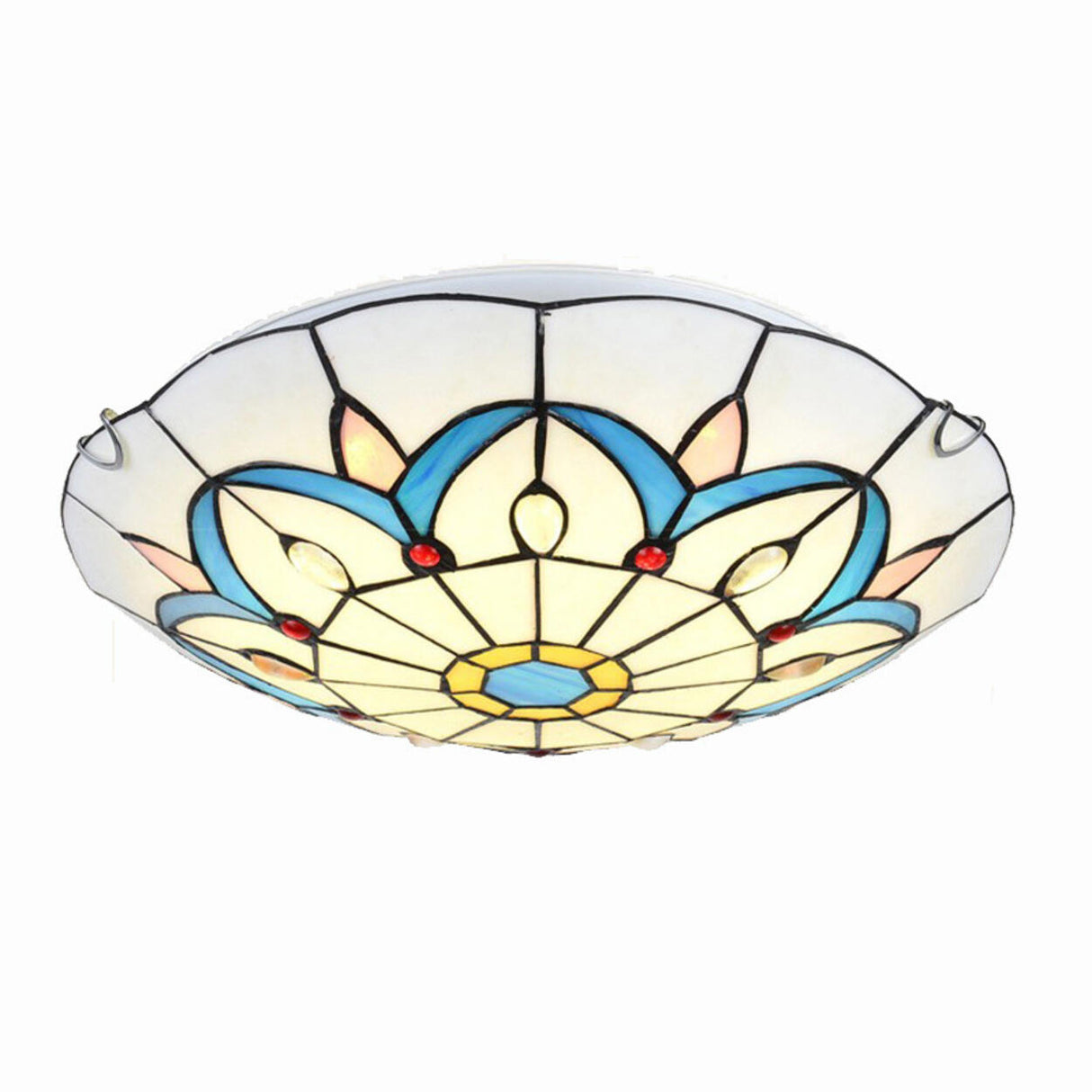 Tiffany Stained Glass Flush Mount Light Living Room Image - 10