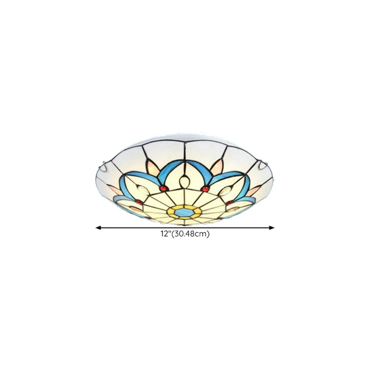 Tiffany Stained Glass Flush Mount Light Living Room 