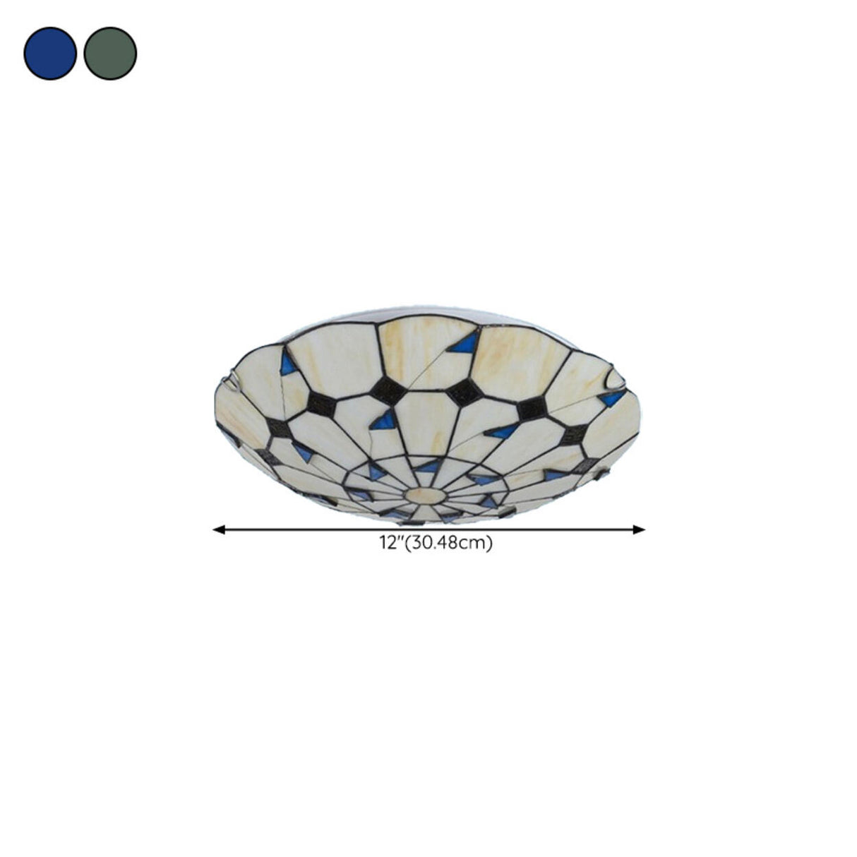 Tiffany Stained Glass Flush Mount Light Living Room Image - 17