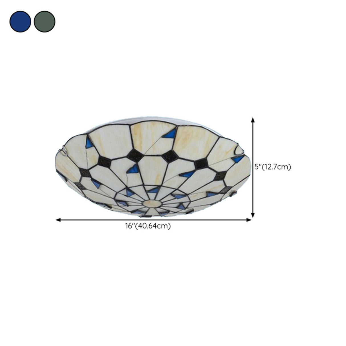 Tiffany Stained Glass Flush Mount Light Living Room Image - 18