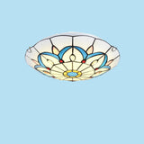 Tiffany Stained Glass Flush Mount Light Living Room Image - 2