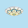 Tiffany Stained Glass Flush Mount Light Living Room Image - 2