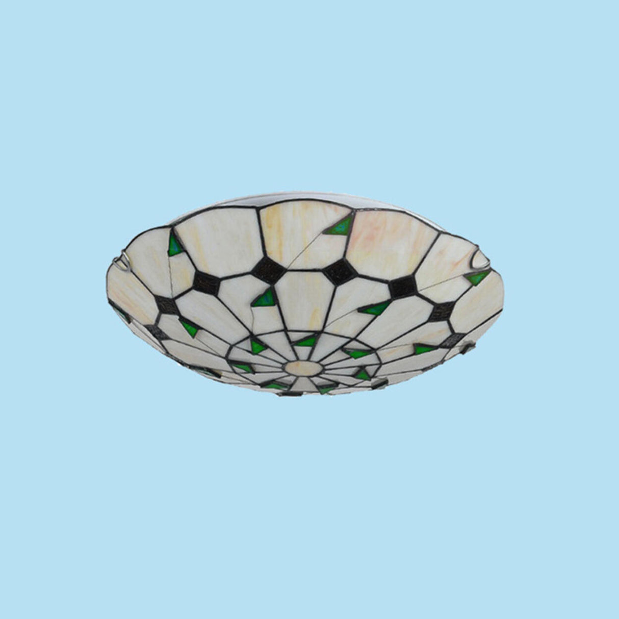 Tiffany Stained Glass Flush Mount Light Living Room Image - 5
