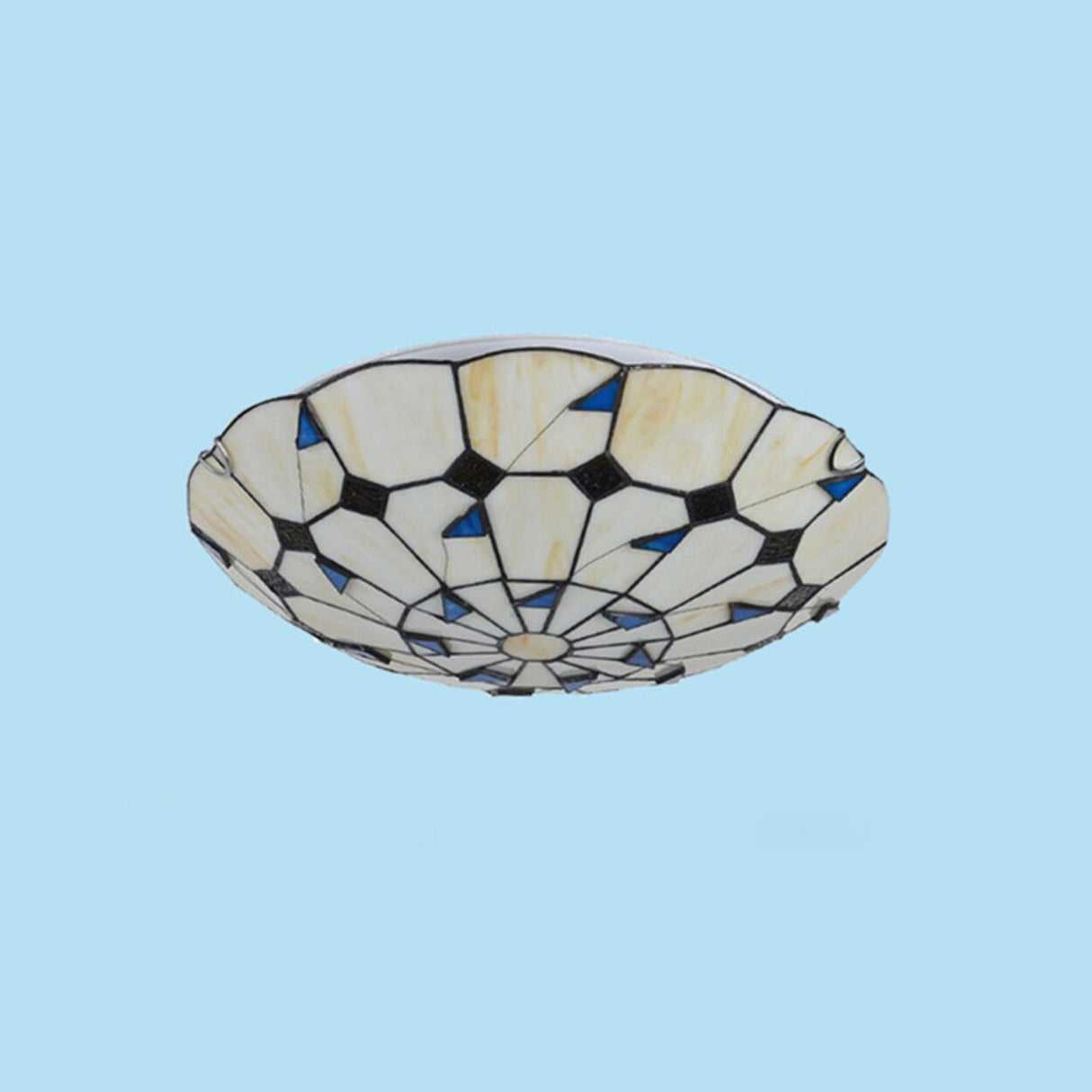 Tiffany Stained Glass Flush Mount Light Living Room Image - 7