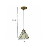 Tiffany Stained Glass Green Leaves Dome Pendant Light #size