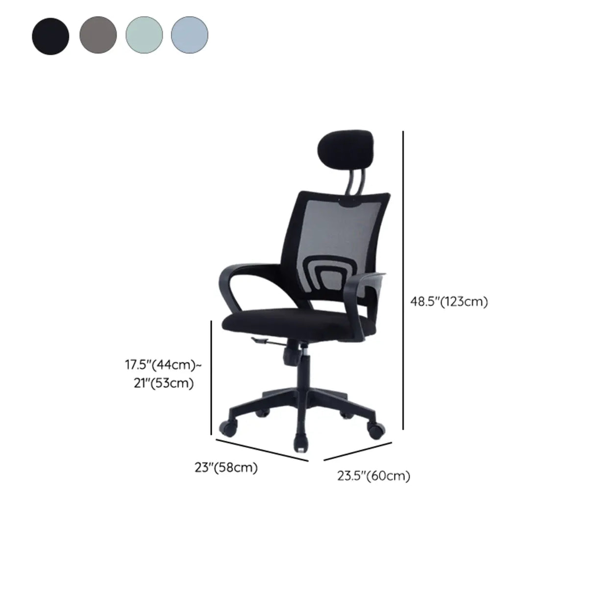 Tilt Ergonomic Mesh Adjustable Office Chair with Headrest 