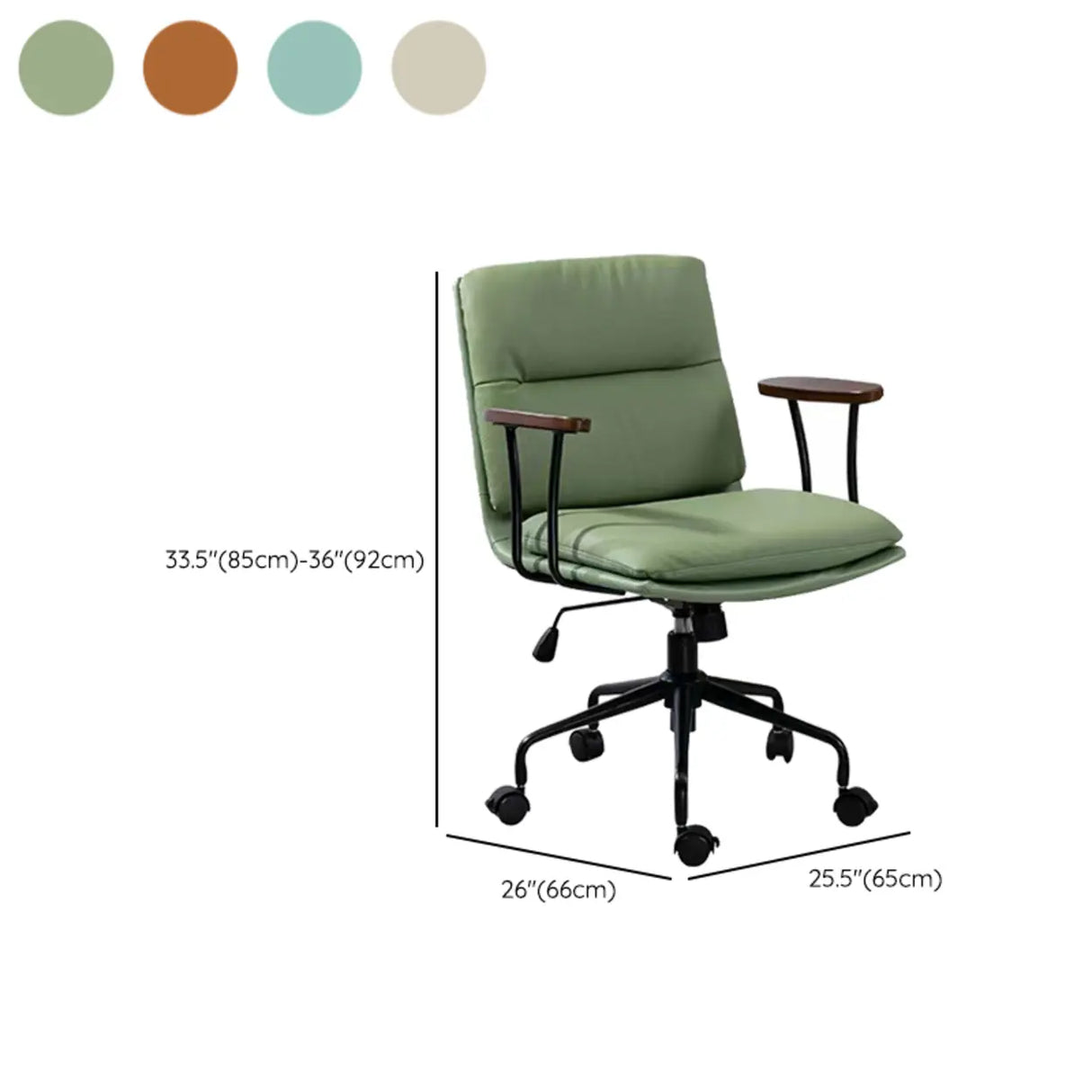 Tilt Ergonomic Off-White Swivel Leather Office Chair 