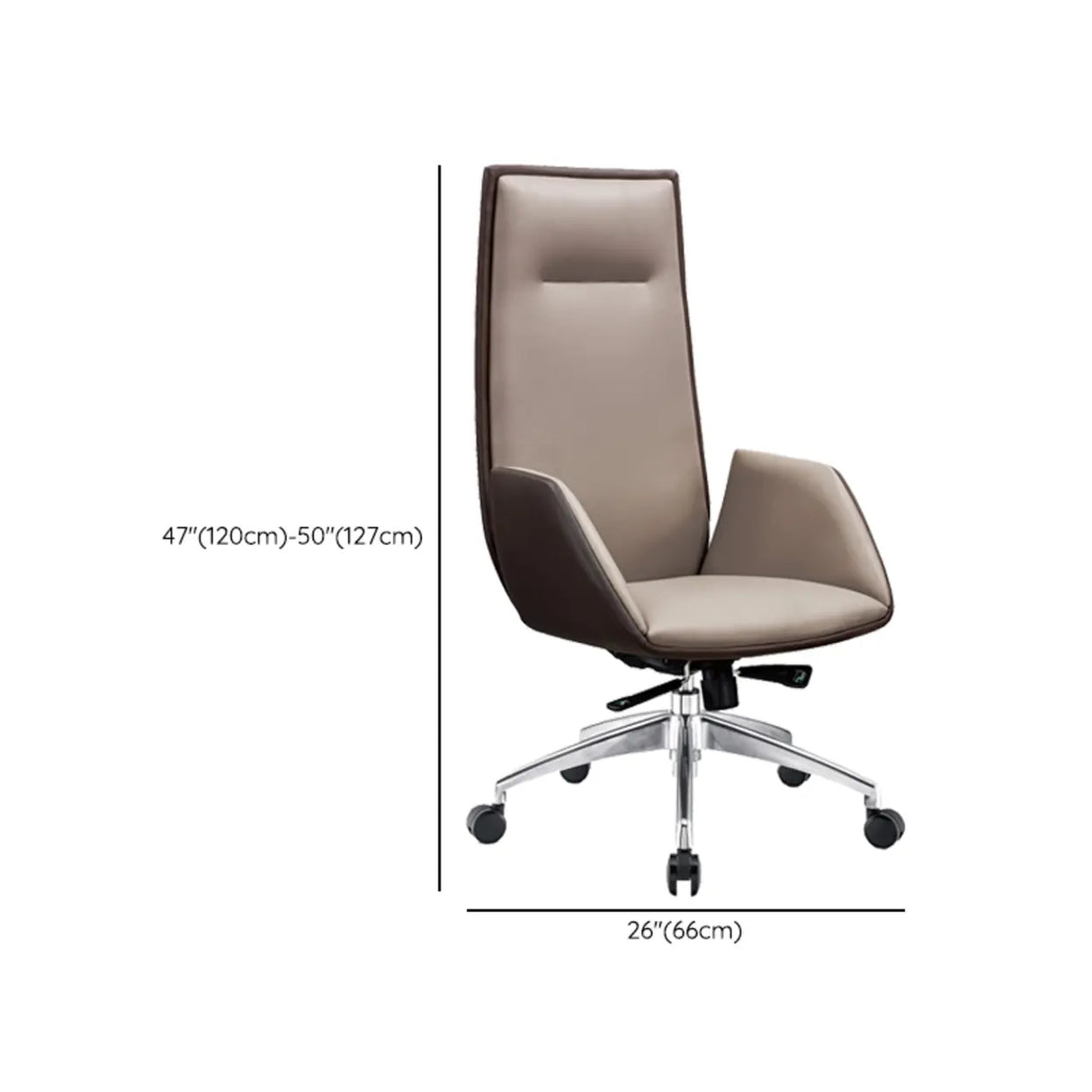 Tilt Ivory Swivel Adjustable Aluminum Leather Office Chair 