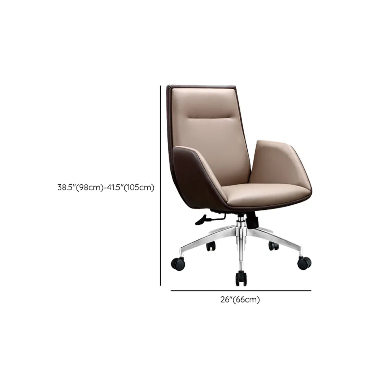 Tilt Ivory Swivel Adjustable Aluminum Leather Office Chair Image - 11