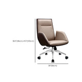 Tilt Ivory Swivel Adjustable Aluminum Leather Office Chair Image - 11