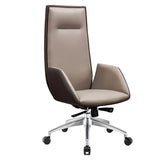Tilt Ivory Swivel Adjustable Aluminum Leather Office Chair Image - 2