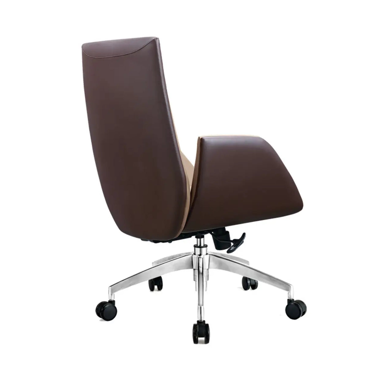 Tilt Ivory Swivel Adjustable Aluminum Leather Office Chair Image - 5
