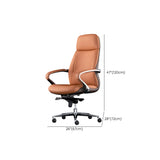 Tilt Mechanism Brown Executive Leather Swivel Office Chair #size
