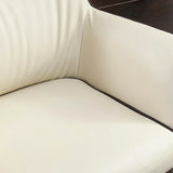 Tilt Mechanism Cream Swivel Leather Executive Office Chair Image - 9