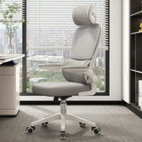 Tilt Mechanism Ergonomic Grey Adjustable Lumbar Office Chair Image - 1