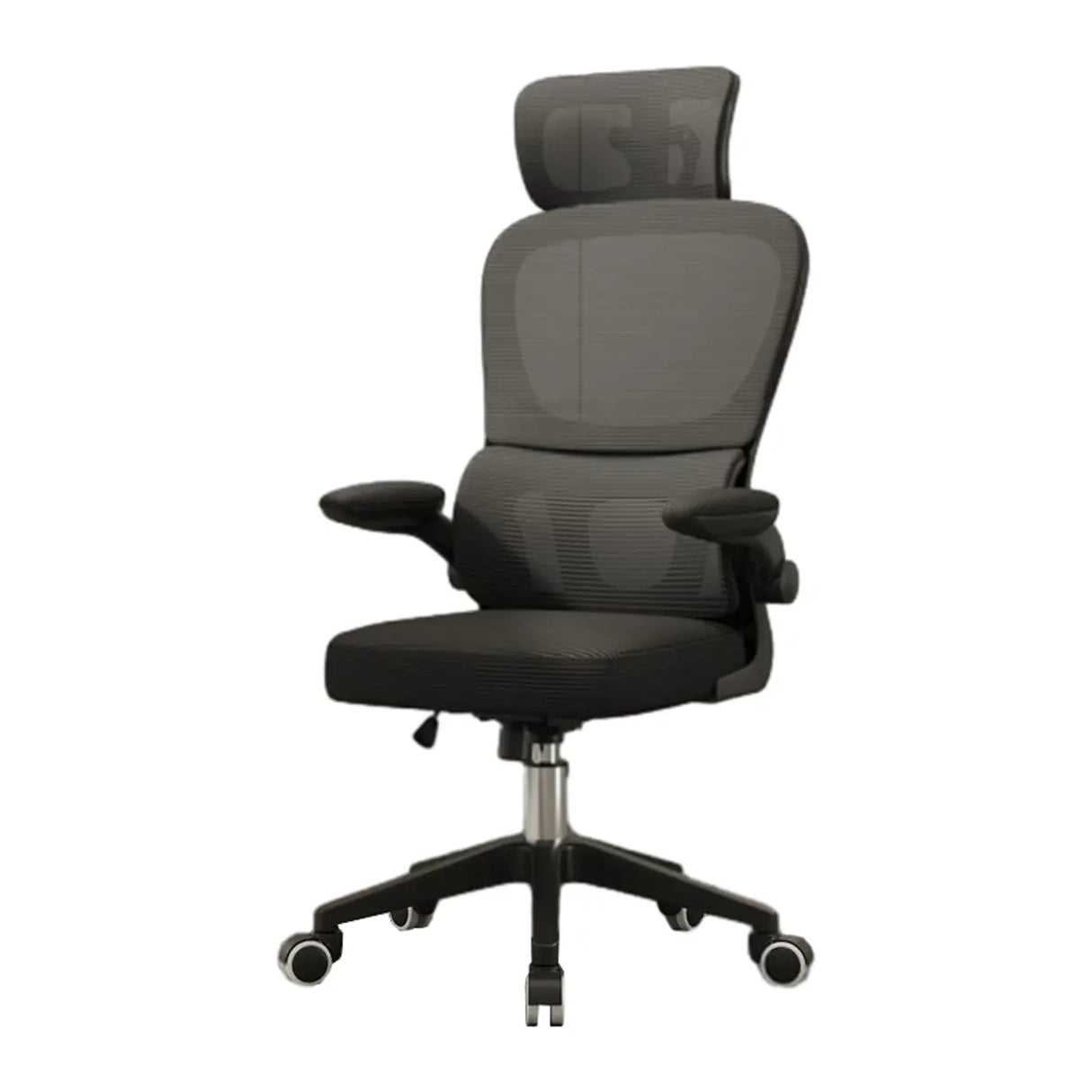 Tilt Mechanism Ergonomic Grey Adjustable Lumbar Office Chair Image - 10