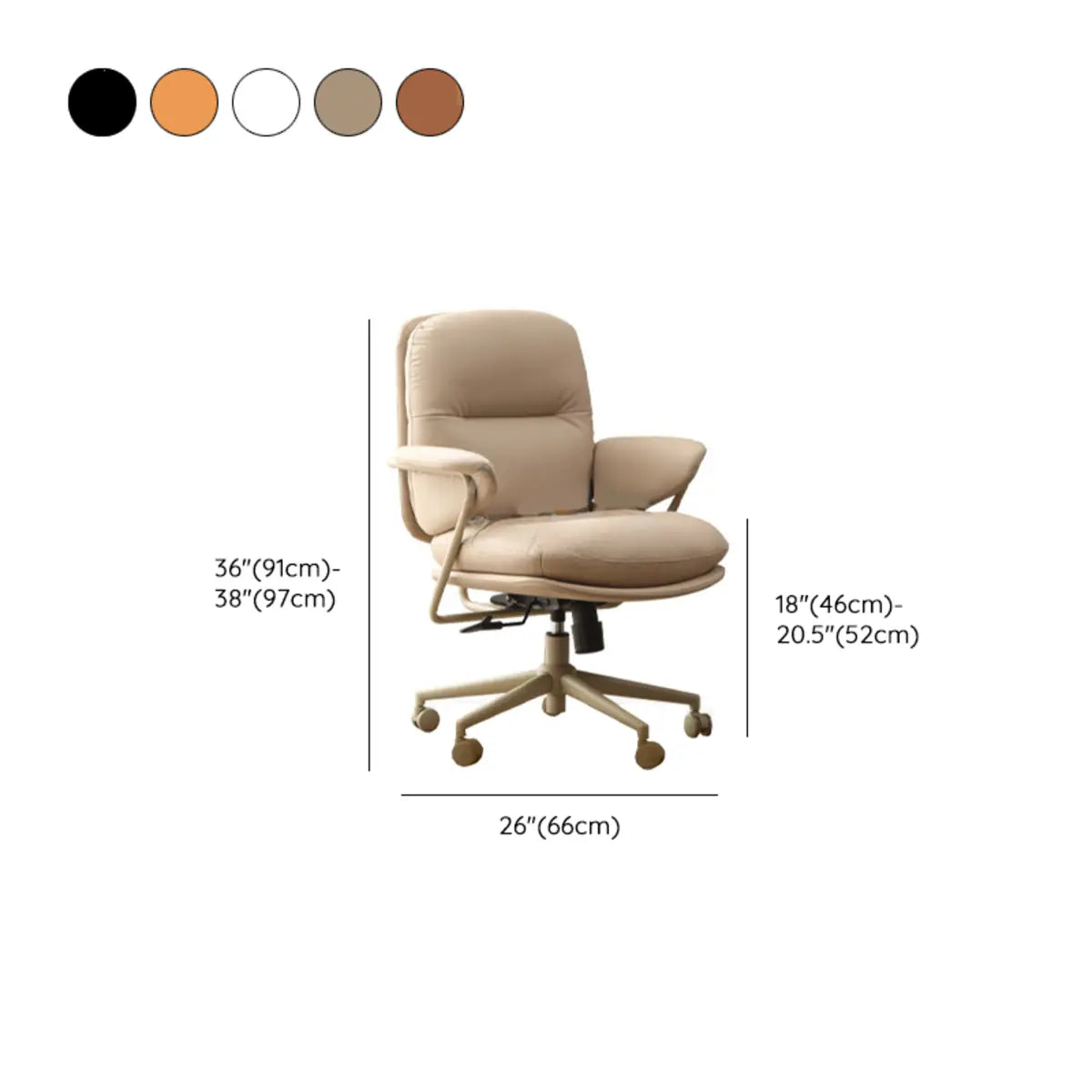 Tilt Mechanism Fixed Arms Swivel Nylon Leather Office Chair 