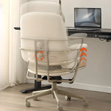 Tilt Mechanism Fixed Arms Swivel Nylon Leather Office Chair Image - 6