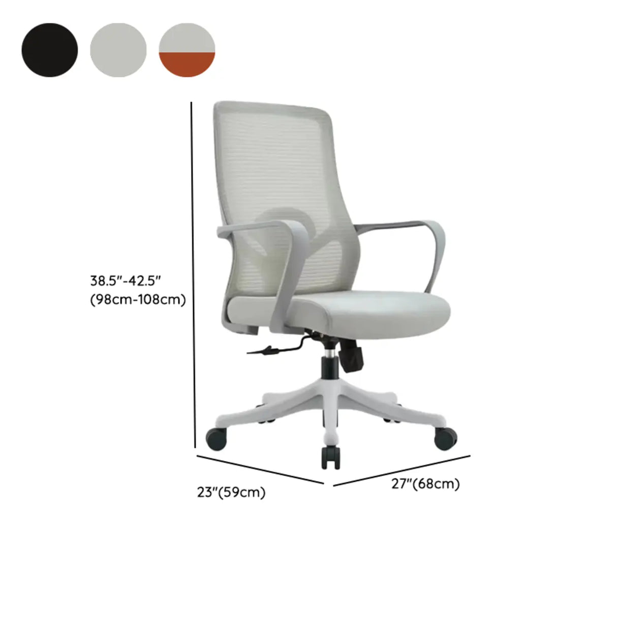Tilt Mechanism Mesh Swivel Office Chair with Lumbar Support 
