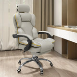 Tilt Mechanism Steel Frame Swivel Leather Task Office Chair Image - 11